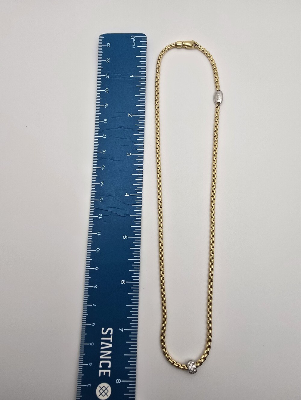 Rare $11999 FOPE Eka Diamond 18k Yellow Gold Small Link Necklace, 17" - Picture 8 of 10